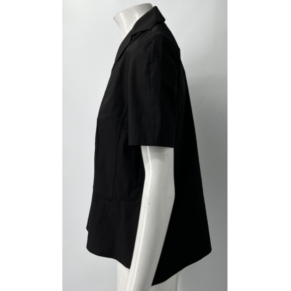 Narciso Rodriguez Black Cotton Short Sleeve Button-Up Shirt sz 40 - Picture 2 of 5